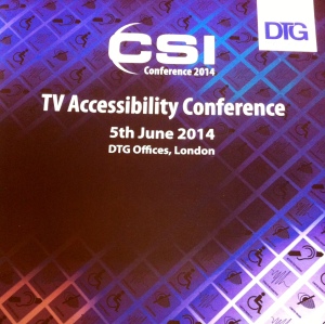 Photo of CSI TV Accessibility Conference 2014 brochure